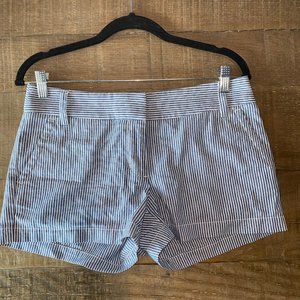 J. Crew Women's blue and white striped shorts